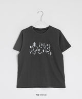 26SS★ [BAONHAUS] ポデンヌ プリント クロップショートスリーブTシャツ