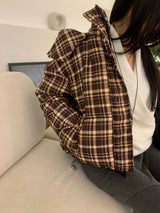 Witty Bulky Check 2-Way Zipper Hood Puffer