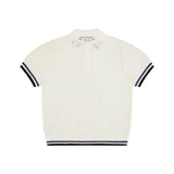 GNT059 ストライプ リップ クロシェ ショートスリーブ ニット(CREAM)