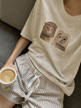 [A-T0141] ブレッドキャット半袖Tシャツ
