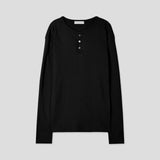 Overlock Henley Neck Knit Long Sleeve 4C