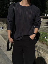 Mog bokashi summer round knitwear