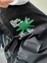 ヒップ / ストリート / コリアン 💚🐝 グラフィティタトゥープリントバルーンパンツ🤎🩶🖤💛 - 4カラーズ