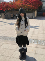 Rucker High Neck Duffle Button Knit Cardigan