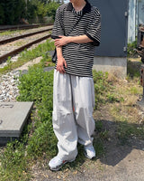 Needle pintuck balloon pants