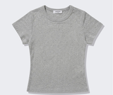 ストレッチコットンスリムショートスリーブTシャツ メランジ