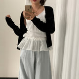 モンドラウンドネックリベッドルーズフィットサマーカラーカーディガン６カラーズ