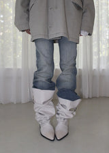 LOW FLARE BOOTS CUT DENIM