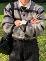 One Block Jacquard Brush Cardigan