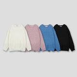 バウンディングサマーコットンボートネックオーバーフィットニット (4 color)