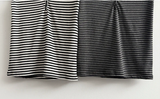 Ruzynスパンデックス ストライプ スナップ半袖パーカー