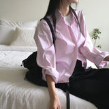 Kalo striped overfit long sleeve shirt
