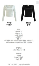ナッピングUネック長袖Tシャツ (2 colors)