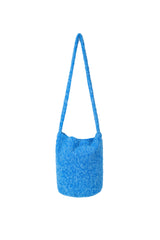 Vivid Hair Wool Shoulder Bag [Blue]