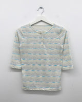 Anti-Henry neck 3/4 sleeve T-shirt