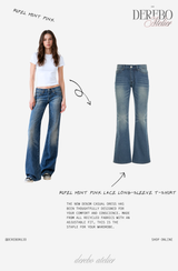 Roy Blue Dist Semi-Long Denim Pants
