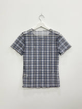 Check See-Through Layered Tee (2c)