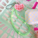 [MADE]Pink Love-Apple Green Bead Strap