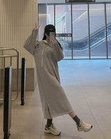 Fleece long one-piece with Hood