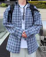 カードオーバーチェックシャツ