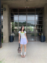 Olive Inner Halterneck Layered Short Sleeve T-shirt