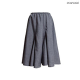 (2color) Slub Panel Flare Midi Skirt