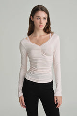 Ballerina lace long sleeve, Pink