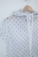 star mesh hood zip-up