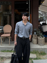 Modal open collar knitwear