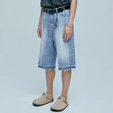 navajo パターンカットオフバミューダパンツ light blue
