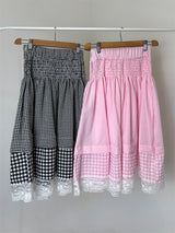 SMOKE BANDING CHECK SKIRT (2C)