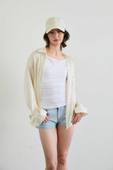 LUMINOUS OVERSIZED SHIRT / BEIGE