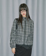 Flannel Check Hood Jacket - BLACK