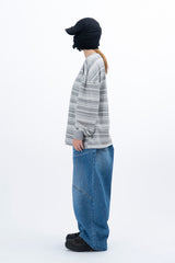 Lable Incision Line Wide Denim