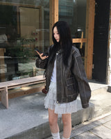 ウォッシングビッグポケット レザージャケット