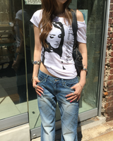 Lowrise rosy bootscut denim pants