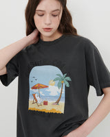【MADE】SUNSHINE GHOST PRINT T-SHIRT [BLACK]