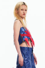 Embryo Pu leather special-shaped tube top