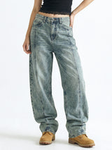 Usual Balloon Front Cut Denim Pants - 4COLOR