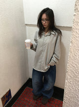 Tele Side Pintuck Wide Denim Pants