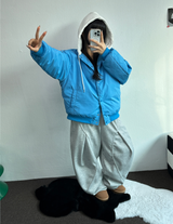KIDDY RING POINT FRONT PLEAT BALLOON PANTS💙🩶🖤 - 3 COLORS