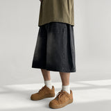 Side Pintuck Washing Denim Bermuda Pants (5 colors)