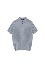 Cable Knit Polo Shirt