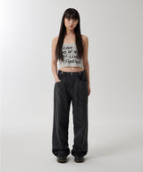 LETTERING SLEEVELESS KNIT