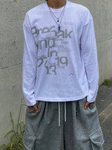 Brake Lettering Long Sleeve T-shirt 3C