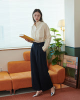 テーラードダブルプリーツスラックス [NAVY]