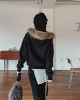 Rico Brushed Fur Two Way Hood Zip-Up