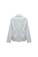 UNBALANCE SHIRRING SHIRT / WHITE
