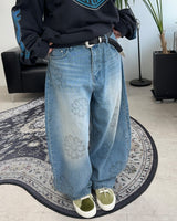 Loupe Brush Flower Denim Pants