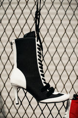 Boxing Velcro Lace-Up Heel(Black)